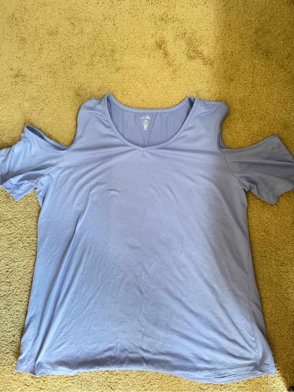 just be Lavender Cold-Shoulder V-Neck Tee